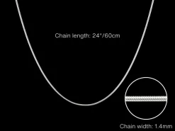 Sterling Silver 1.4mm Round Snake Chain 24