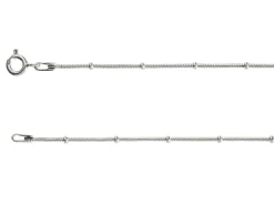 Sterling Silver 1.9mm Round Snake Chain With Bead Station 16"/40cm Unhallmarked