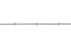 Sterling Silver 1.9mm Round Snake Chain With Bead Station 16