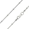 Sterling Silver 2.7mm Round Snake Chain With Bead Station 16"/40cm Unhallmarked
