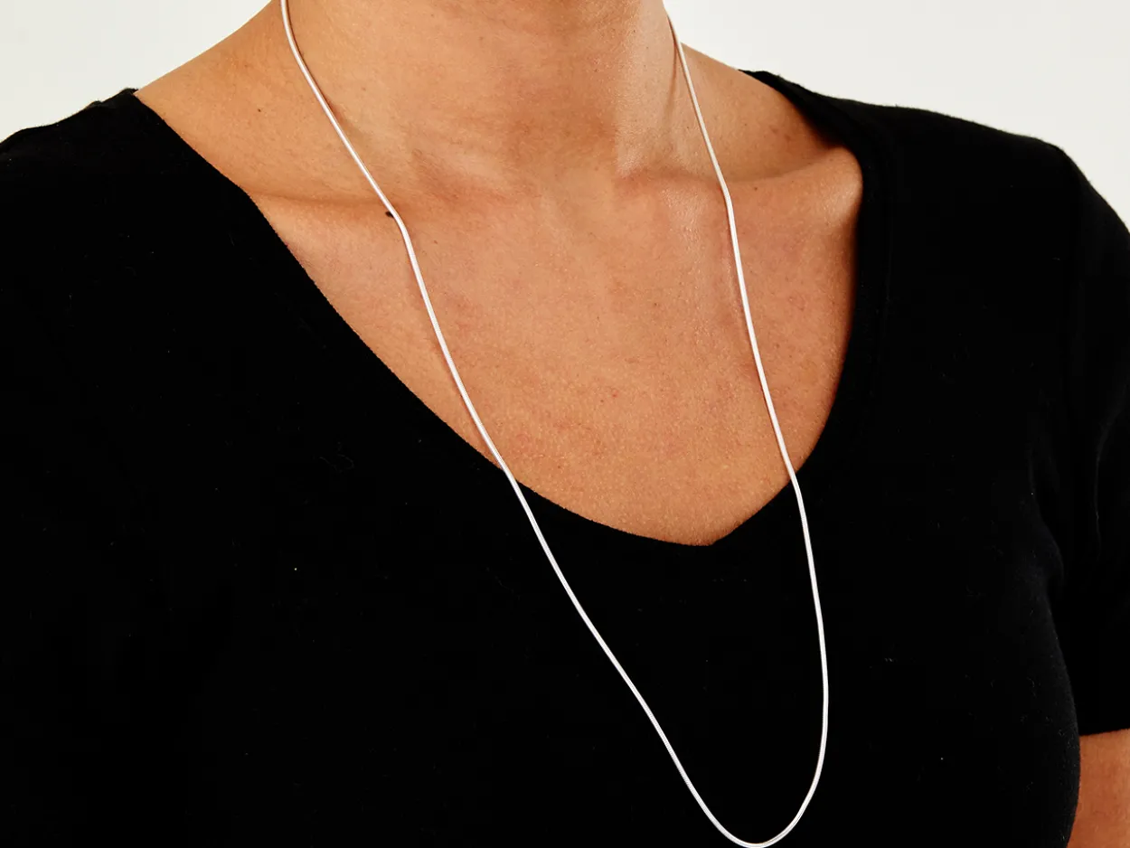 Sterling Silver 1.4mm Round Snake Chain 28"/71cm Unhallmarked 100% Recycled Silver