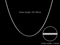 Sterling Silver 1.4mm Round Snake Chain 26