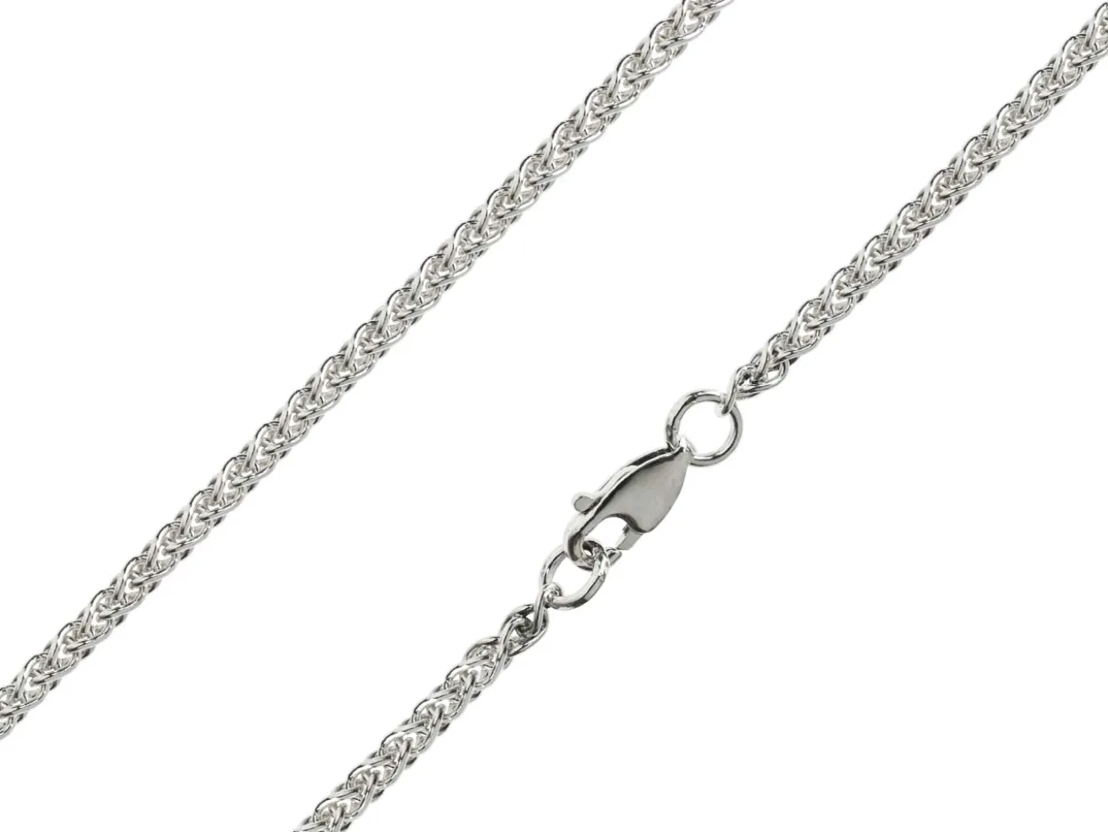 Sterling Silver 2.5mm Round Spiga Bracelet 7.5"/19cm Hallmarked