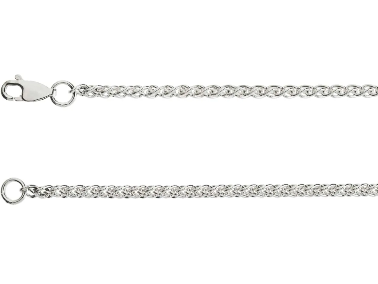 Sterling Silver 2.5mm Round Spiga Bracelet 7.5"/19cm Hallmarked
