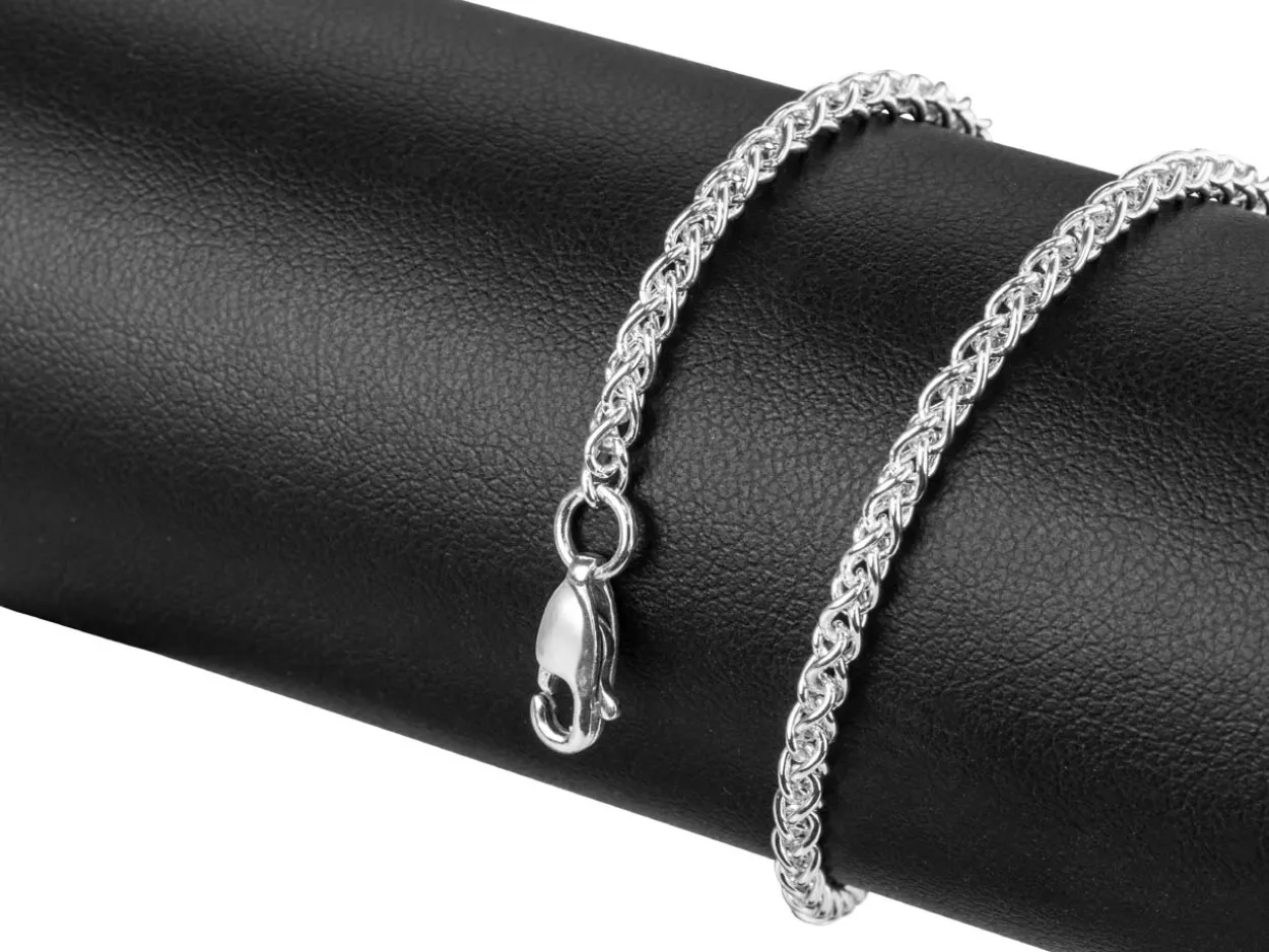 Sterling Silver 2.5mm Round Spiga Bracelet 7.5"/19cm Hallmarked