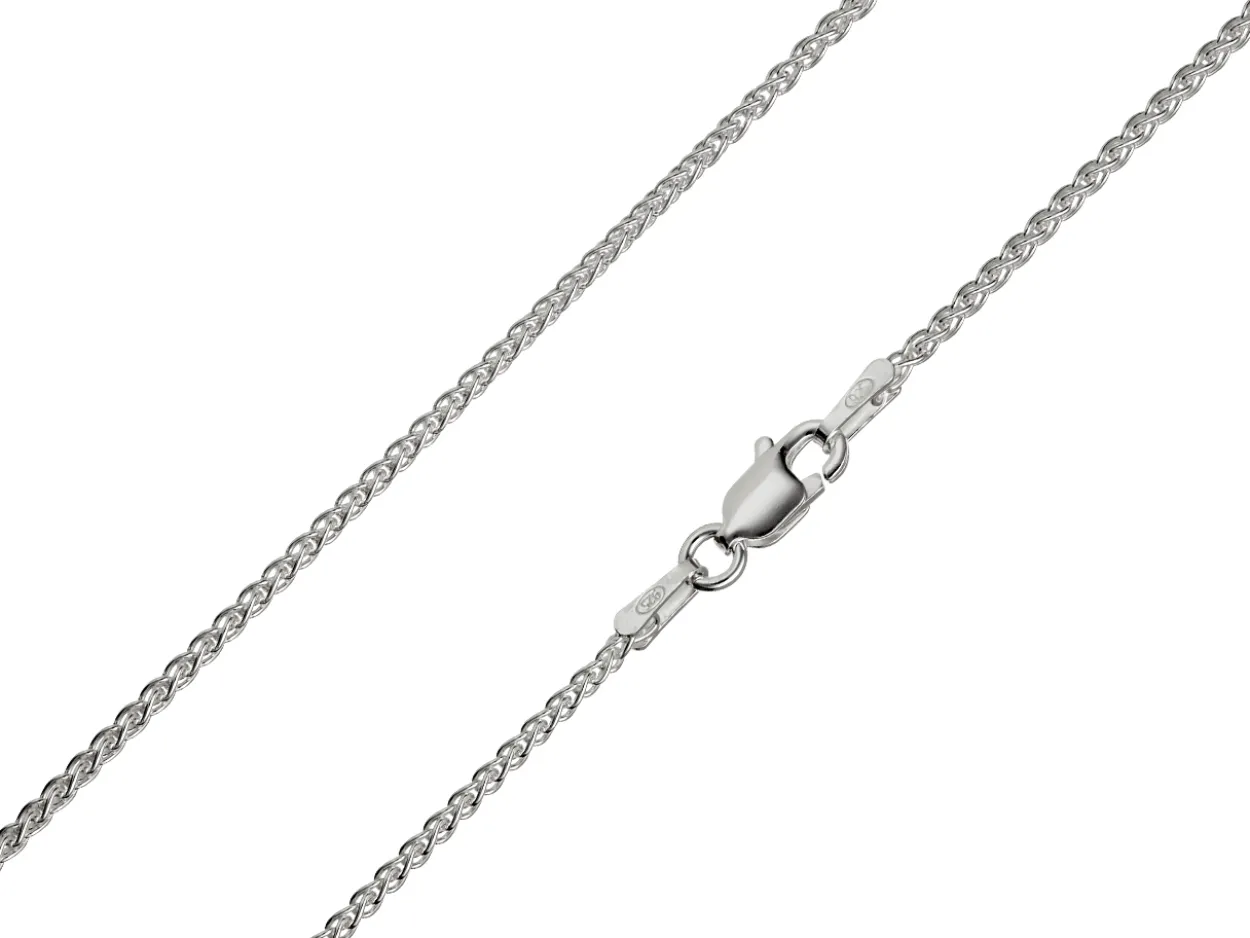 Sterling Silver 1.5mm Round Spiga Chain 22"/55cm Unhallmarked 100% Recycled Silver