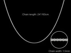 Sterling Silver 1.5mm Round Spiga Chain 24