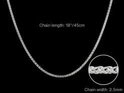 Sterling Silver 2.5mm Round Spiga Chain 18