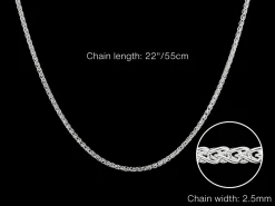 Sterling Silver 2.5mm Round Spiga Chain 22