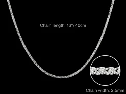 Sterling Silver 2.5mm Round Spiga Chain 16