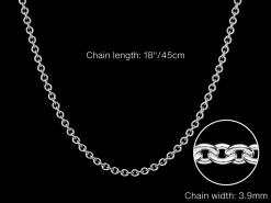 Sterling Silver 3.9mm Round Trace Chain 18