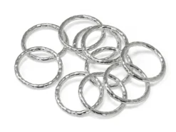 Sterling Silver 1mm X 10mm Outside Diameter Pack of 10 Diamond Cut Closed Decorative Jump Ring