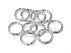 Sterling Silver 1mm X 7mm Outside Diameter Pack of 10 Diamond Cut Open Decorative Jump Ring