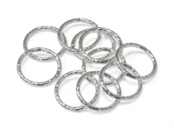 Sterling Silver 1mm X 10mm Outside Diameter Pack of 10 Diamond Cut Open Decorative Jump Ring