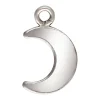 Sterling Silver Moon Charm Drop Connector, 5.1mm X 6.3mm