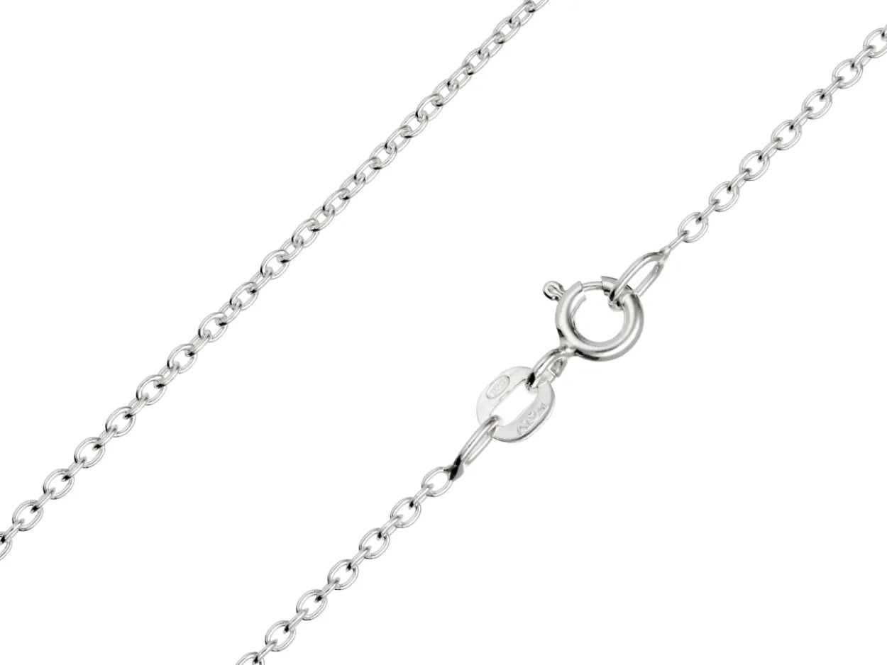 Sterling Silver 1.6m Oval Trace Chain With Extender 16-18"/40-45cm Unhallmarked