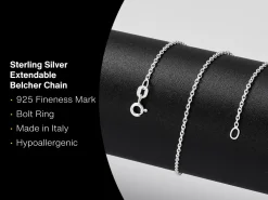 Sterling Silver 1.6m Oval Trace Chain With Extender 18-20"/45-50cm Unhallmarked