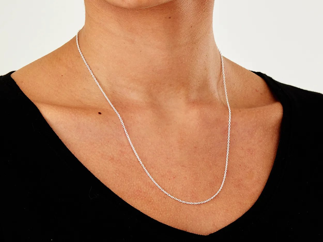 Sterling Silver 1.6m Oval Trace Chain With Extender 18-20"/45-50cm Unhallmarked