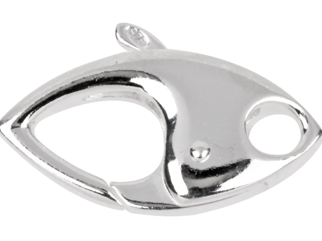Sterling Silver Navette Lobster Trigger Clasp Catch 26mm