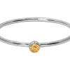 Sterling Silver November Birthstone Stacking Ring 2mm Champagne Cubic Zirconia
