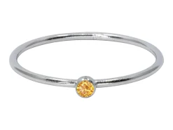 Sterling Silver November Birthstone Stacking Ring 2mm Champagne Cubic Zirconia