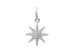 Sterling Silver Octogram Star Design Pendant With Cubic Zirconia