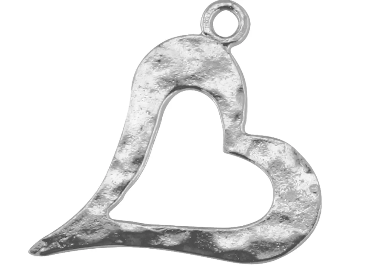 Sterling Silver Open Heart 12mm