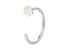 Sterling Silver Open Hoop Flower 8mm