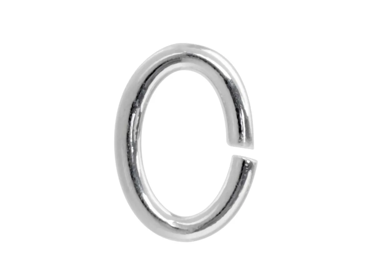 Sterling Silver Open Jump Ring Oval 7mm, Pack of 10