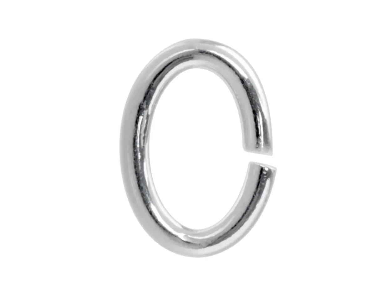 Sterling Silver Open Jump Ring Oval 5mm, Pack of 20