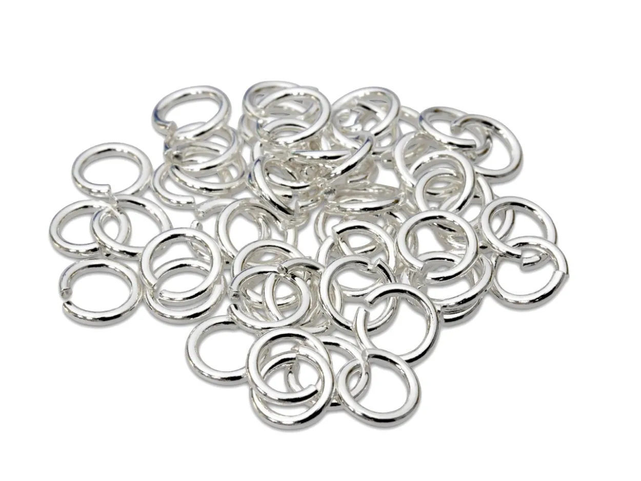 Sterling Silver Open Jump Ring Heavy 6mm Pack of 50 100% Recycled Silver
