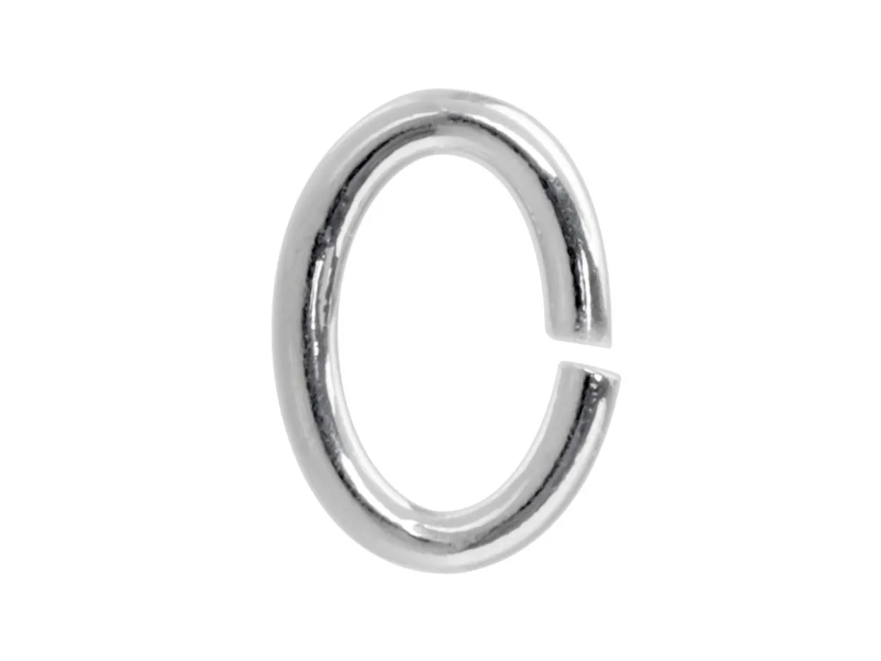 Sterling Silver Open Jump Ring Oval 4mm, Pack of 20