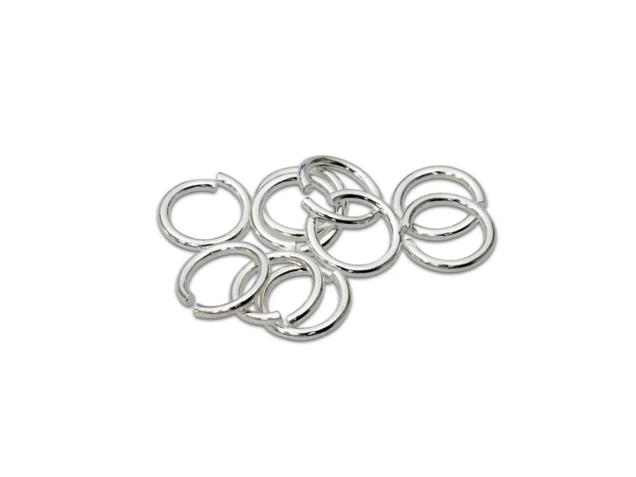 Sterling Silver Open Jump Ring Light 6mm Pack of 10