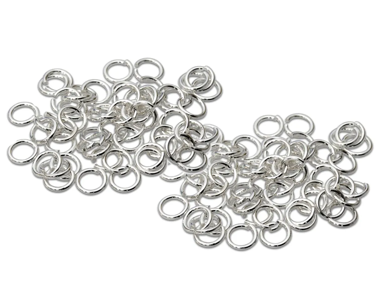 Sterling Silver Open Jump Ring Light 4mm Pack of 100