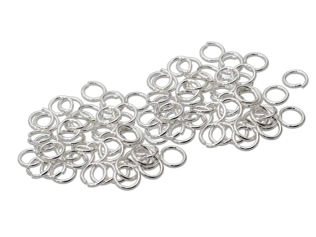 Sterling Silver Open Jump Ring Light 6mm Pack of 100