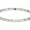 Sterling Silver Oval And Rondelle Beaded Ring 1.5mm Size O