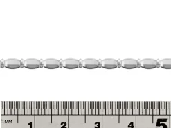 Sterling Silver Oval And Rondelle Beaded Wire 3.5mm