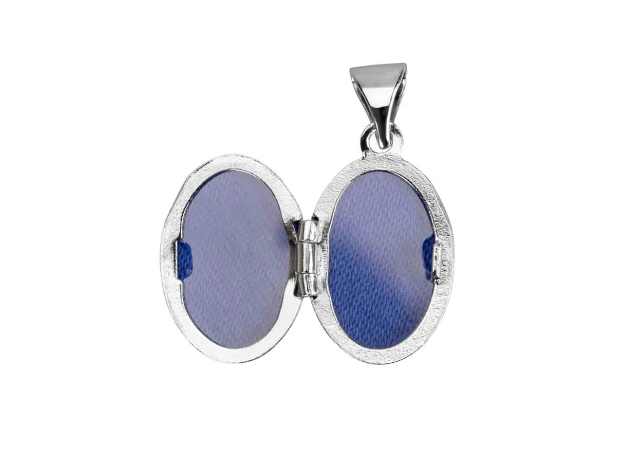 Sterling Silver Oval Butterfly Locket 10x8mm