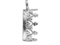 Sterling Silver Oval Filigree Bezel Cup 9mm X 7mm