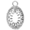 Sterling Silver Oval Filigree Bezel Cup 14mm X 10mm