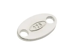 Sterling Silver Oval Hallmark Tag Pack of 10, Stamped 925