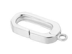 Sterling Silver Oval Spring Gate Clasp With Ring 6x12mm