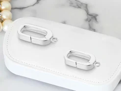 Sterling Silver Oval Spring Gate Clasp With Ring 6x12mm
