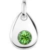 Sterling Silver Pendant August Birthstone 4mm Peridot Crystal