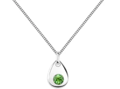 Sterling Silver Pendant August Birthstone 4mm Peridot Crystal