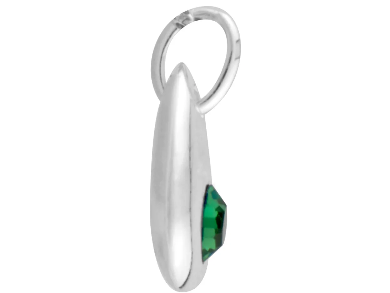 Sterling Silver Pendant August Birthstone 4mm Peridot Crystal