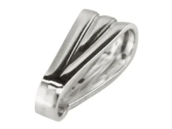 Sterling Silver Pendant Bails, Pack of 10 Fluted, Medium