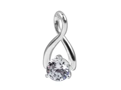 Sterling Silver Pendant Cubic Zirconia Twist