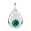 Sterling Silver Pendant December Birthstone 4mm Blue Zircon Crystal