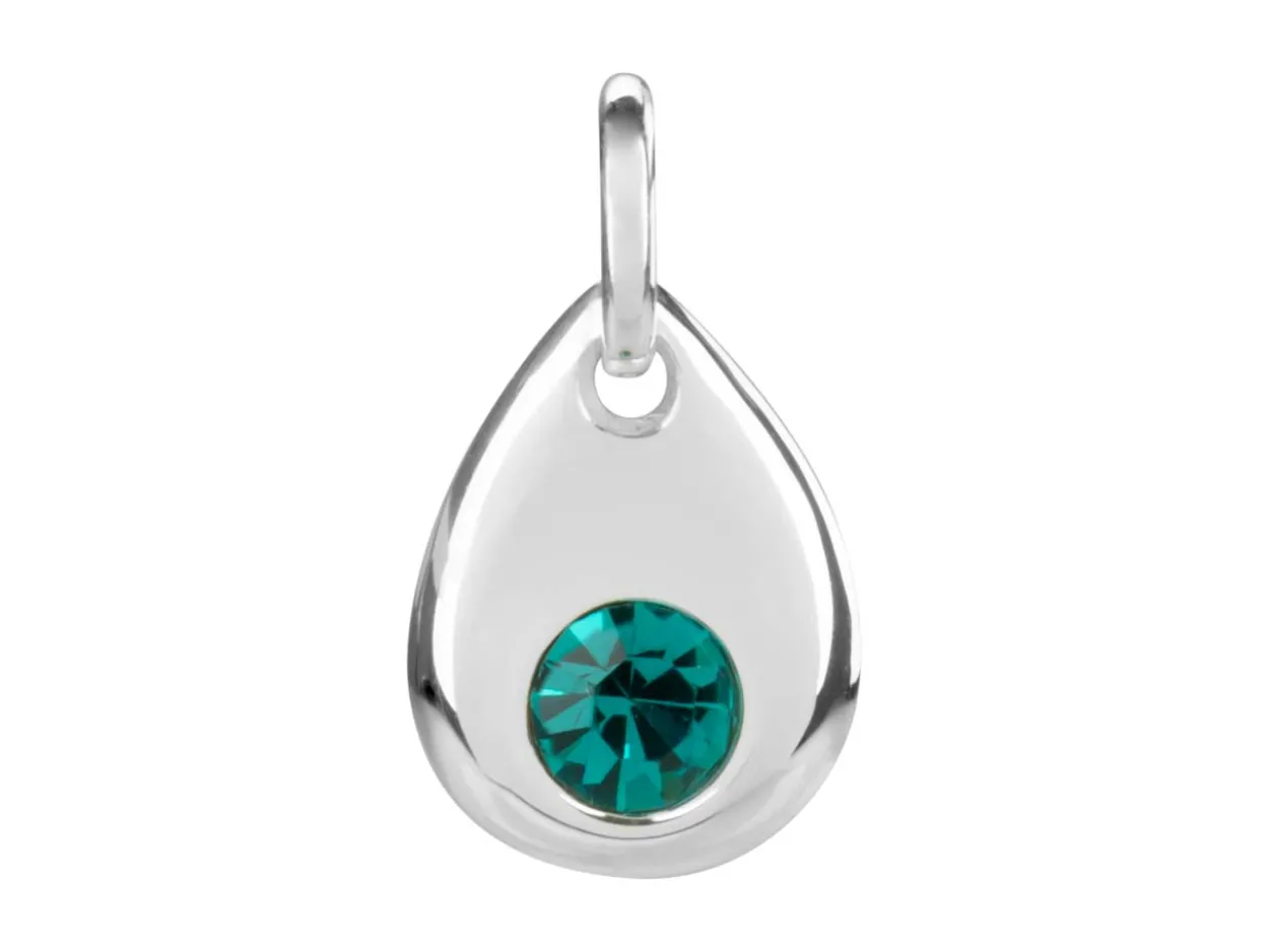 Sterling Silver Pendant December Birthstone 4mm Blue Zircon Crystal